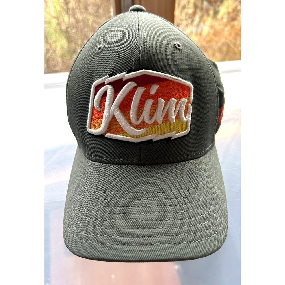 Klim Gray Snapback Trucker Hat Cap Script Adjusta… - image 1
